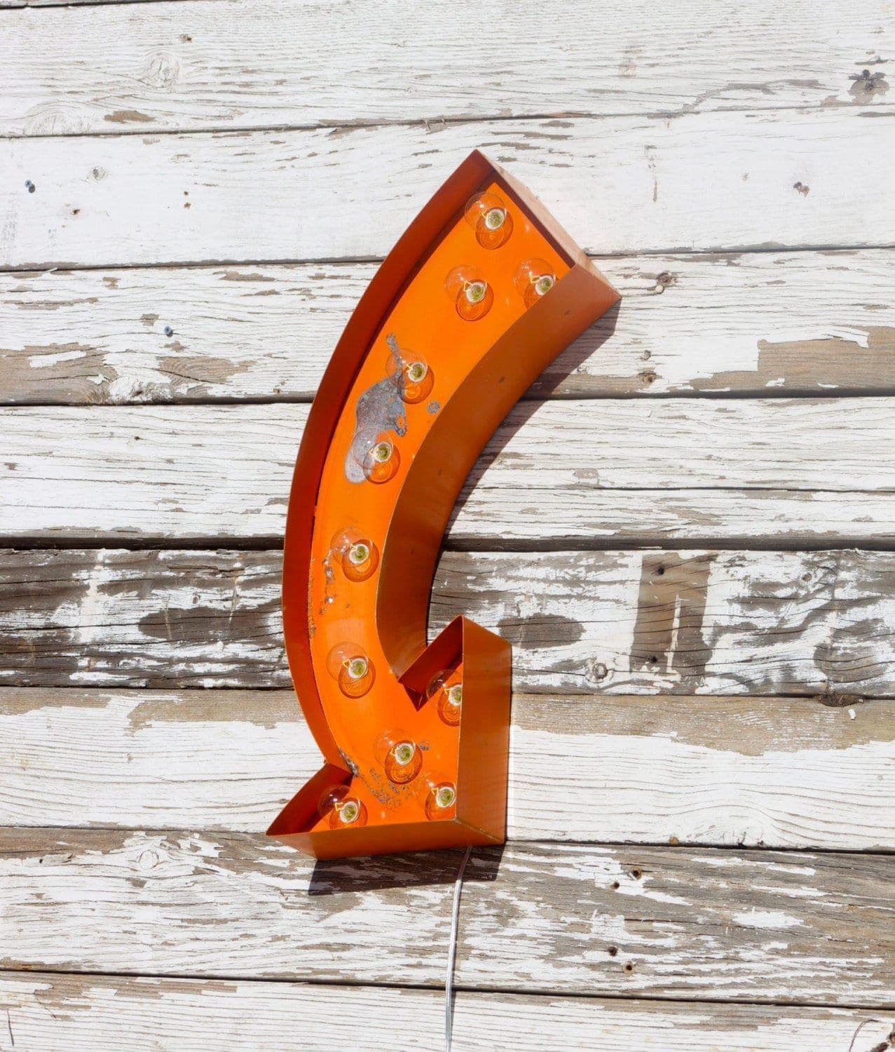 Lighted metal arrow marquee sign Illuminated bar business wedding gift home decor open directions