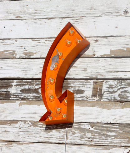 Lighted metal arrow marquee sign Illuminated bar business wedding gift home decor open directions