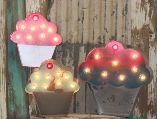 Marquee sign cupcake marquee vintage style metal steel........... bakery sign cupcake sign sweet birthday cupcake bar fun bakery