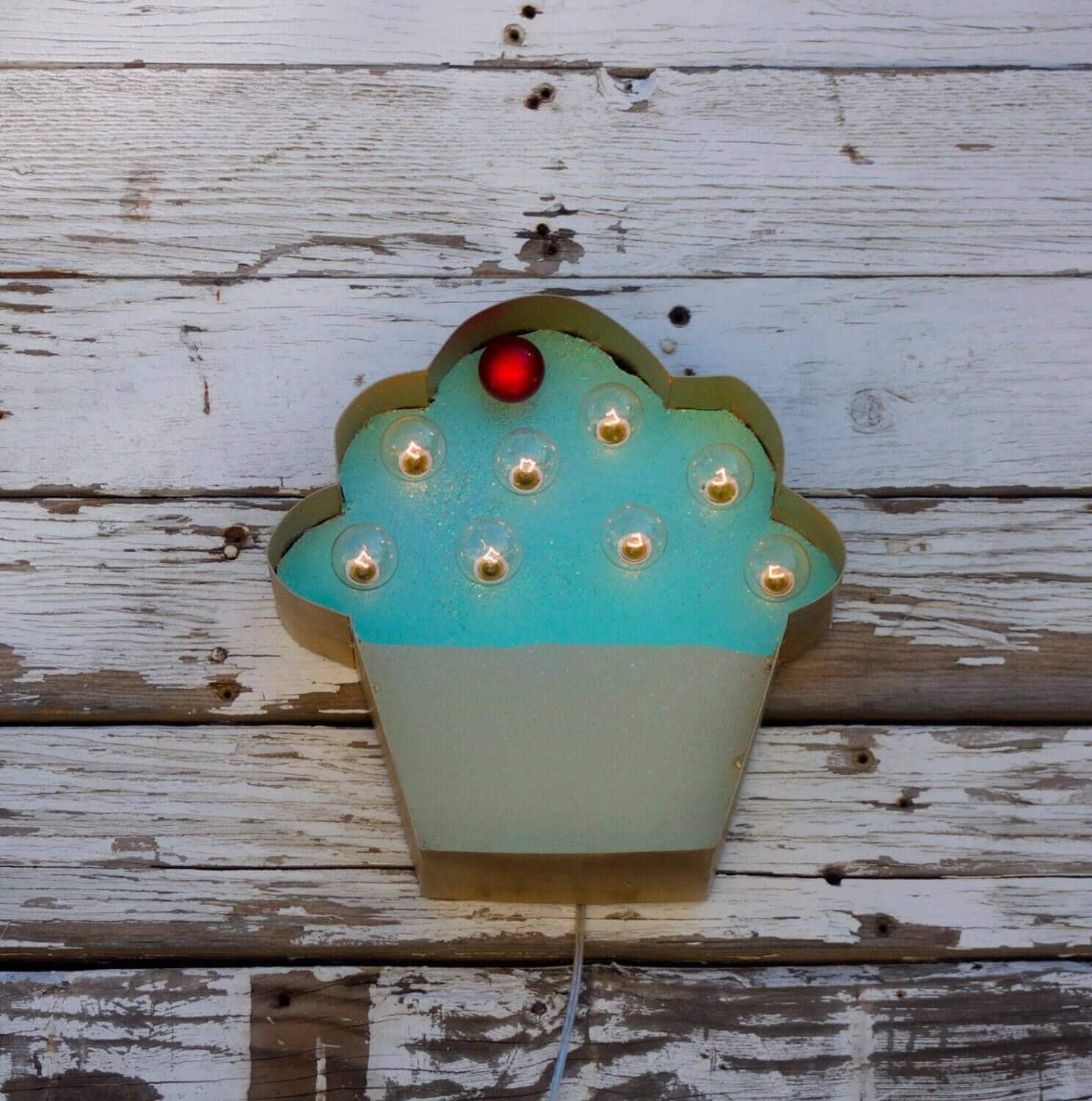 Marquee sign cupcake marquee vintage style metal steel........... bakery sign cupcake sign sweet birthday cupcake bar fun bakery