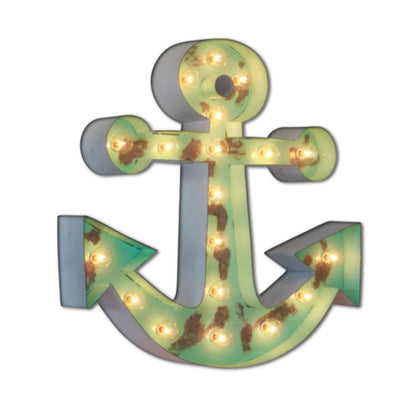 Large metal lighted anchor marquee sign