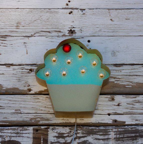 Marquee Sign Ice Cream Cone Marquee Vintage Style Metal Steel...........Shop Sweet Birthday Cupcake Bar Fun Bakery