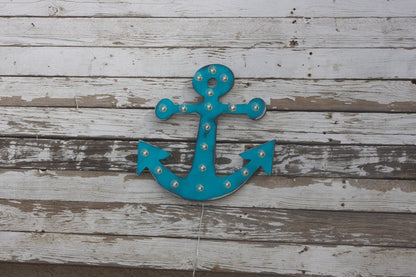 24" large wood anchor vintage marquee lighted wood