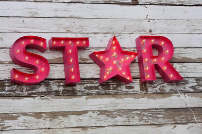Marquee sign star large old vintage style marquee star metal steel........... wedding birthday home logo business decor