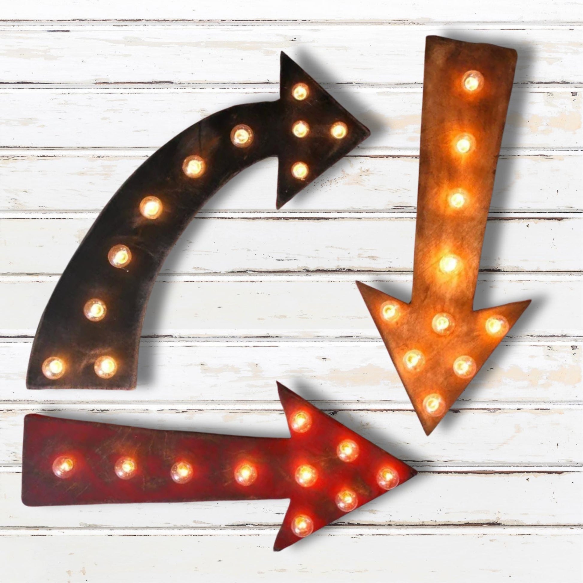 Lighted wood arrow marquee sign... bar business wedding gift home decor open directions