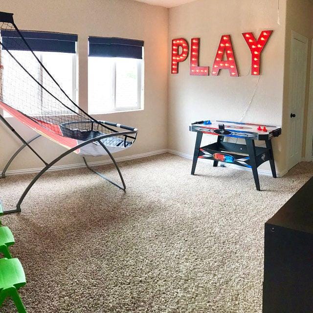 Maple wood marquee letters | personalized 4pc lighted play & love sign | kids room, game room, wedding, party decor, photo prop custom gift