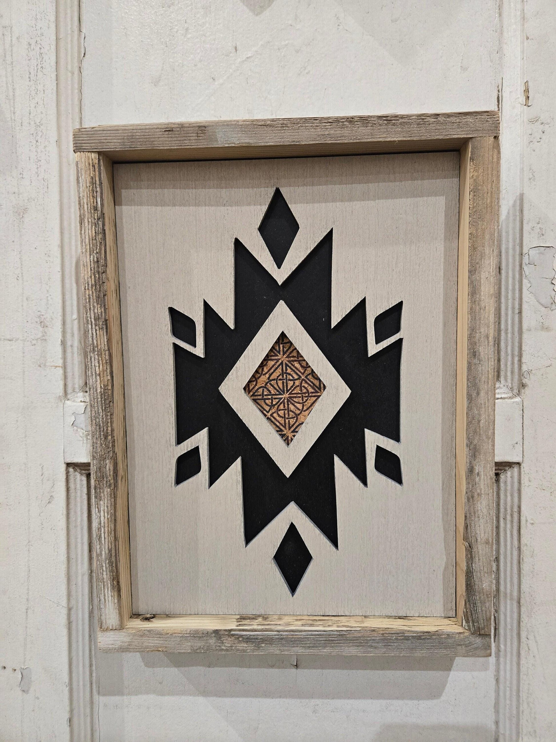 Half off in stock handmade wood wall art retro southwest desert nature flowers reclaimed wood living wall art unique