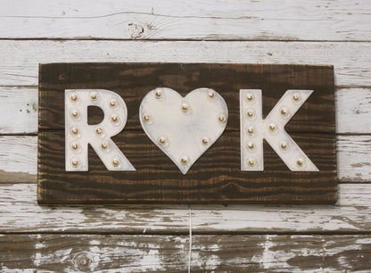 Wood marquee open sign vertical or horizontal lighted open sign rustic plank illuminated storefront sign | business decor & shop display