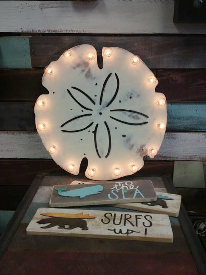 24" large wood sand dollar vintage marquee wood… pool summer birthday anniversary wedding home decor gift