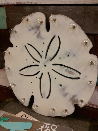 24" large wood sand dollar vintage marquee wood… pool summer birthday anniversary wedding home decor gift