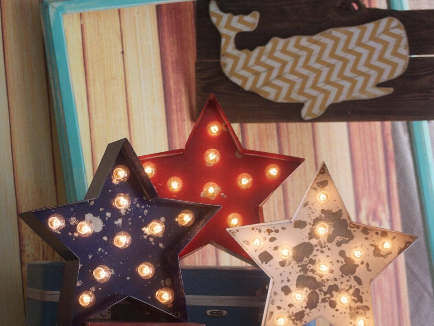 Marquee sign star large old vintage style marquee star metal steel........... wedding birthday home logo business decor