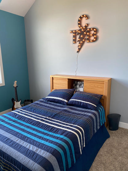 24" Custom Logo Sign Marquee TS Stained Burnt Wood