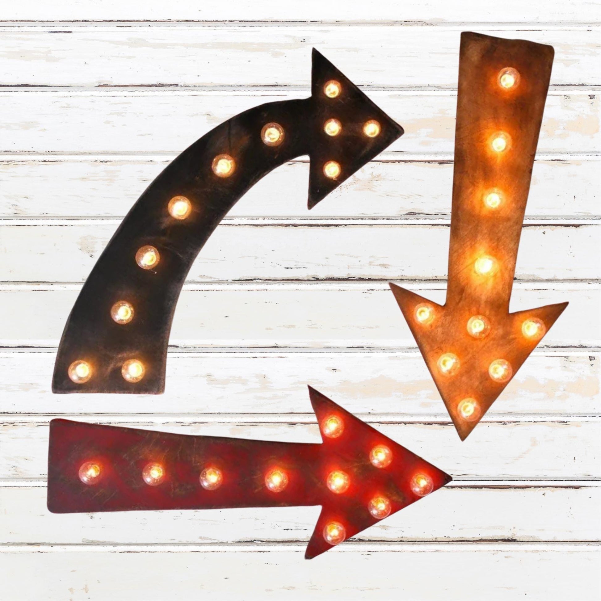 Lighted wood arrow marquee sign... bar business wedding gift home decor open directions