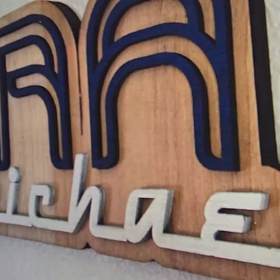 Custom Wooden Layered Sign with 3D text Lights Marquee ~Wedding Sign, Small Business Sign, Nursery, Vendor's Booth Painted Wood Sign