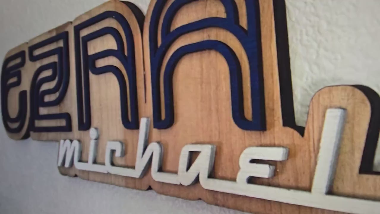 Custom Wooden Layered Sign with 3D text Lights Marquee ~Wedding Sign, Small Business Sign, Nursery, Vendor's Booth Painted Wood Sign