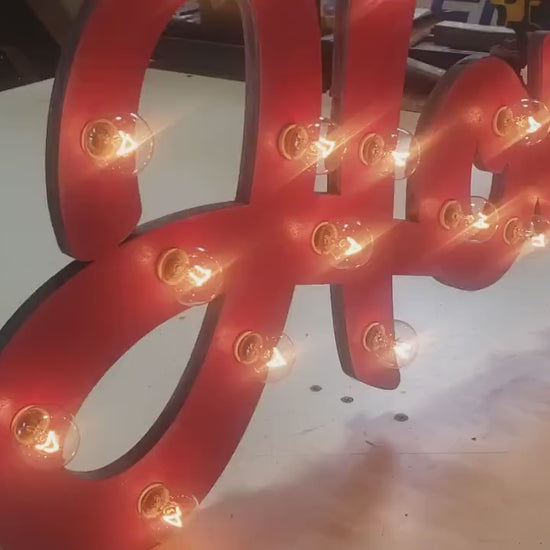 Marquee sign light sign personalized wood ... howdy sign love play eat open hola yum bar dream custom.. wedding gift restaurant