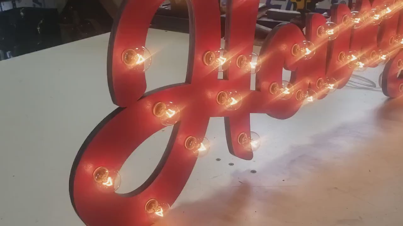 Marquee sign light sign personalized wood ... howdy sign love play eat open hola yum bar dream custom.. wedding gift restaurant